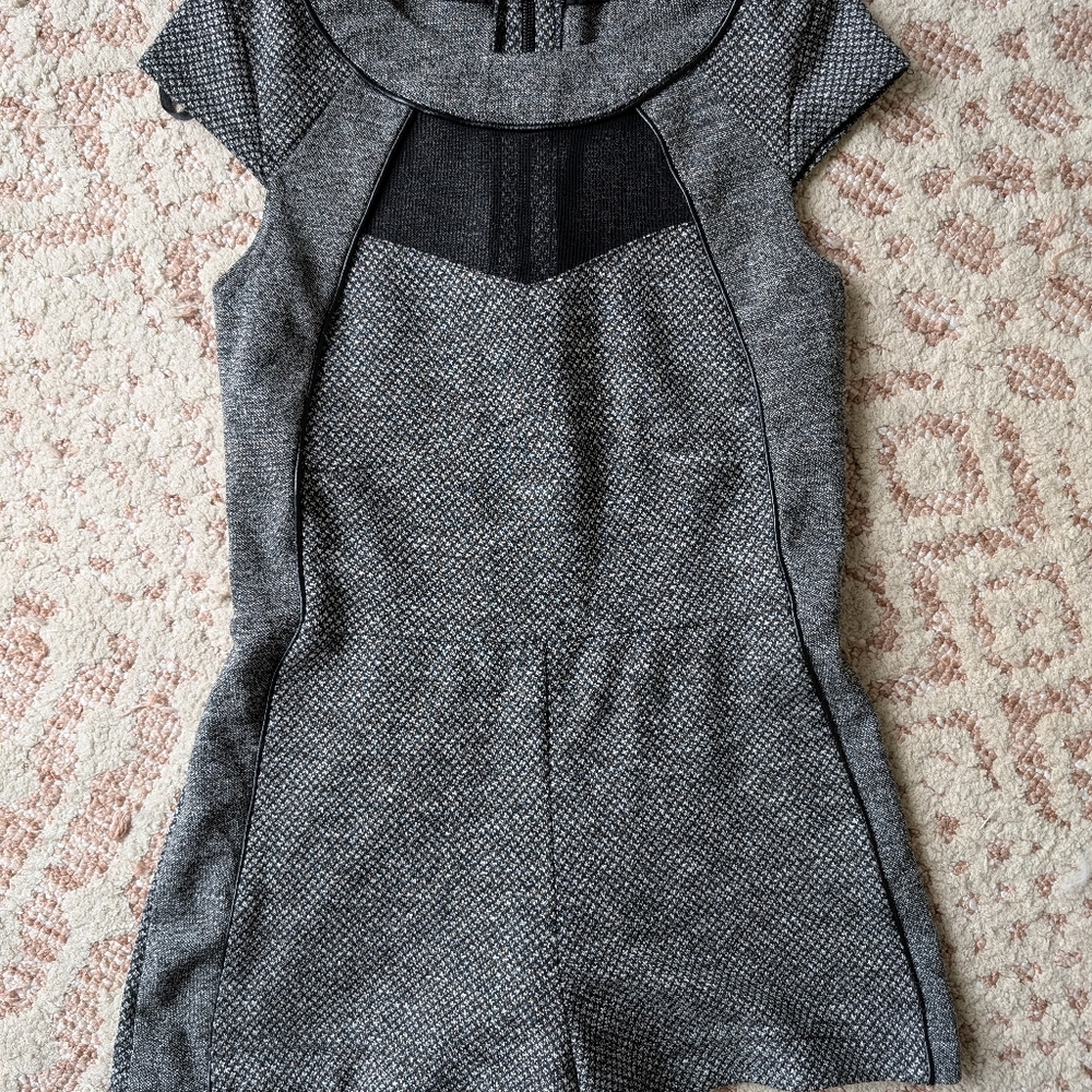 River Island Black and Gray Textured Romper